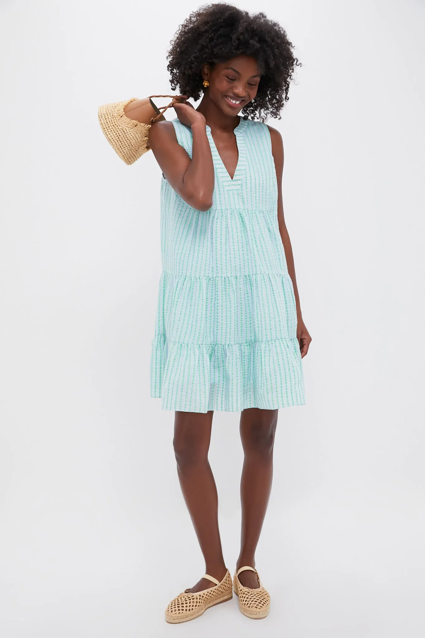 Mint Stripe Sleeveless Kenzo Dress sold by Tuckernuck product image thumbnail 2