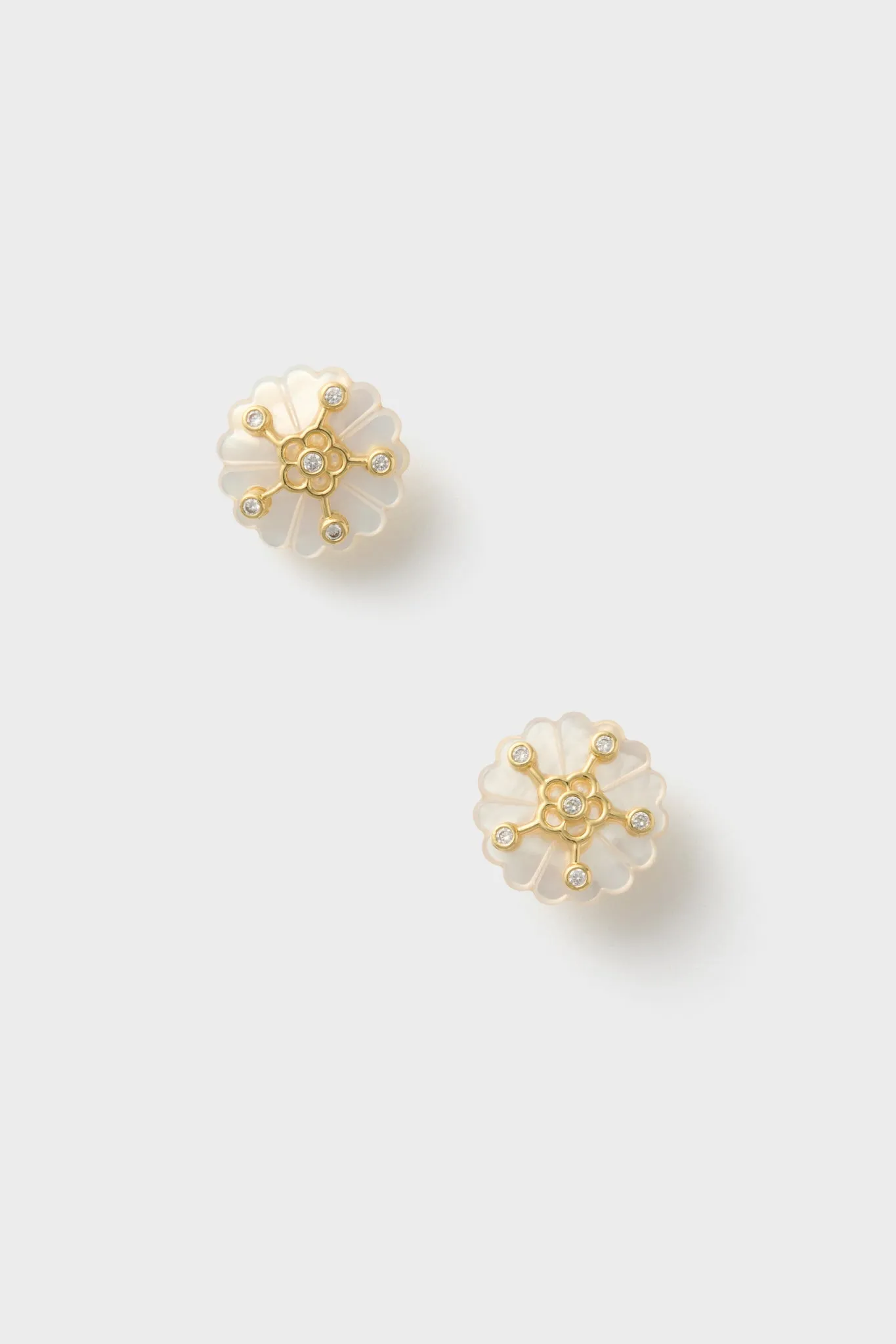 Mother of Pearl Isabel Studs sold by Tuckernuck
