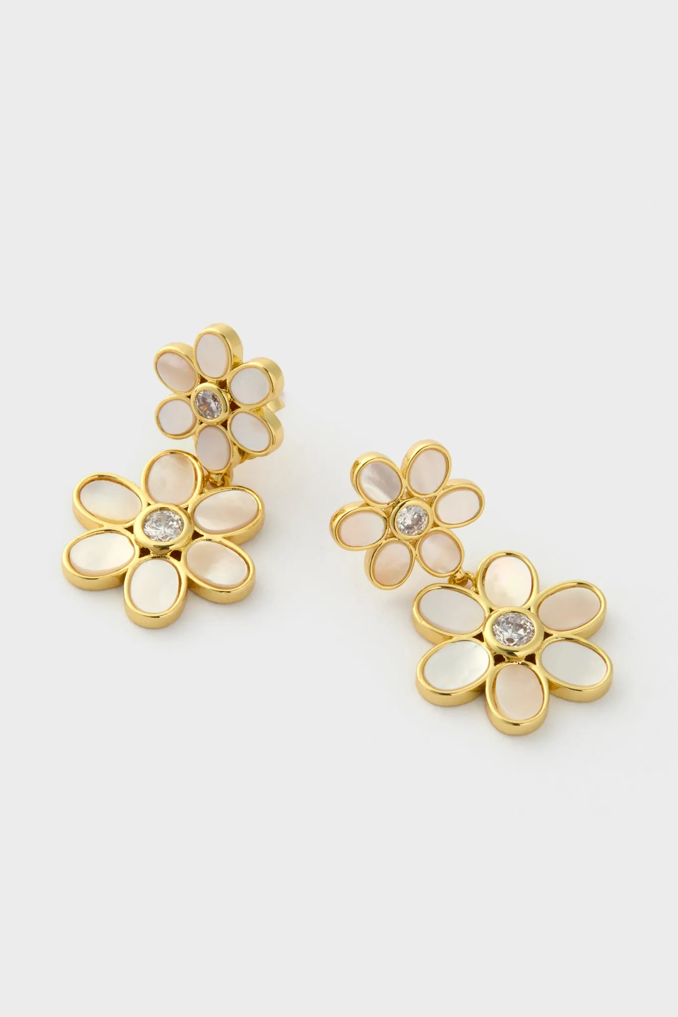White Daisy Double Earrings sold by Tuckernuck product image thumbnail 4