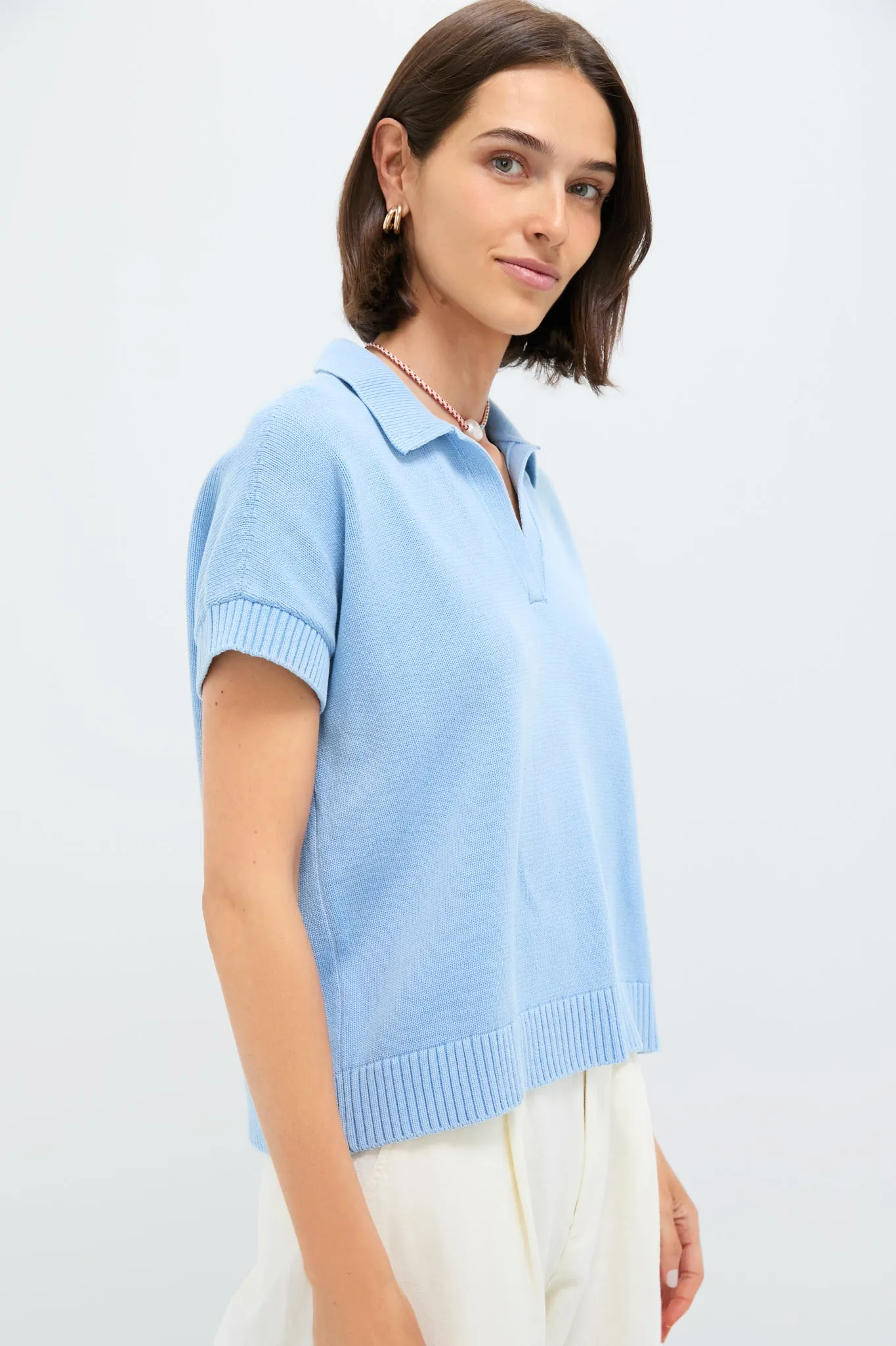 Blue Stonewashed Shawn Sweater Polo sold by Tuckernuck product image thumbnail 3