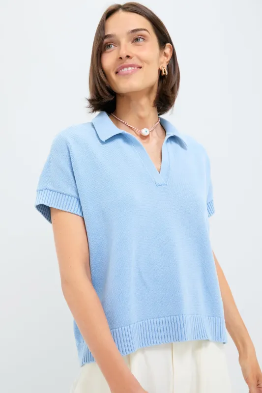 Blue Stonewashed Shawn Sweater Polo sold by Tuckernuck