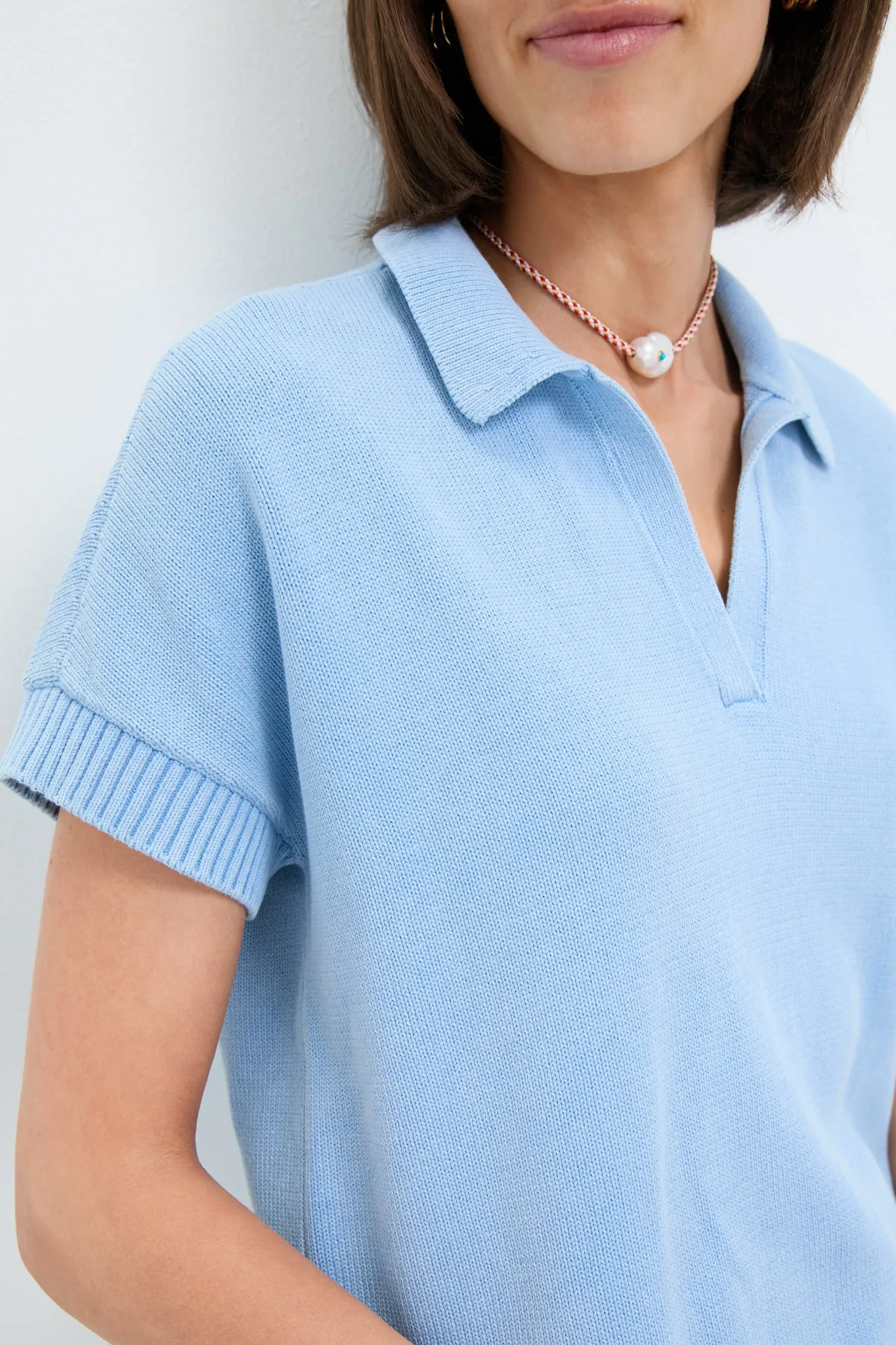 Blue Stonewashed Shawn Sweater Polo sold by Tuckernuck product image thumbnail 5