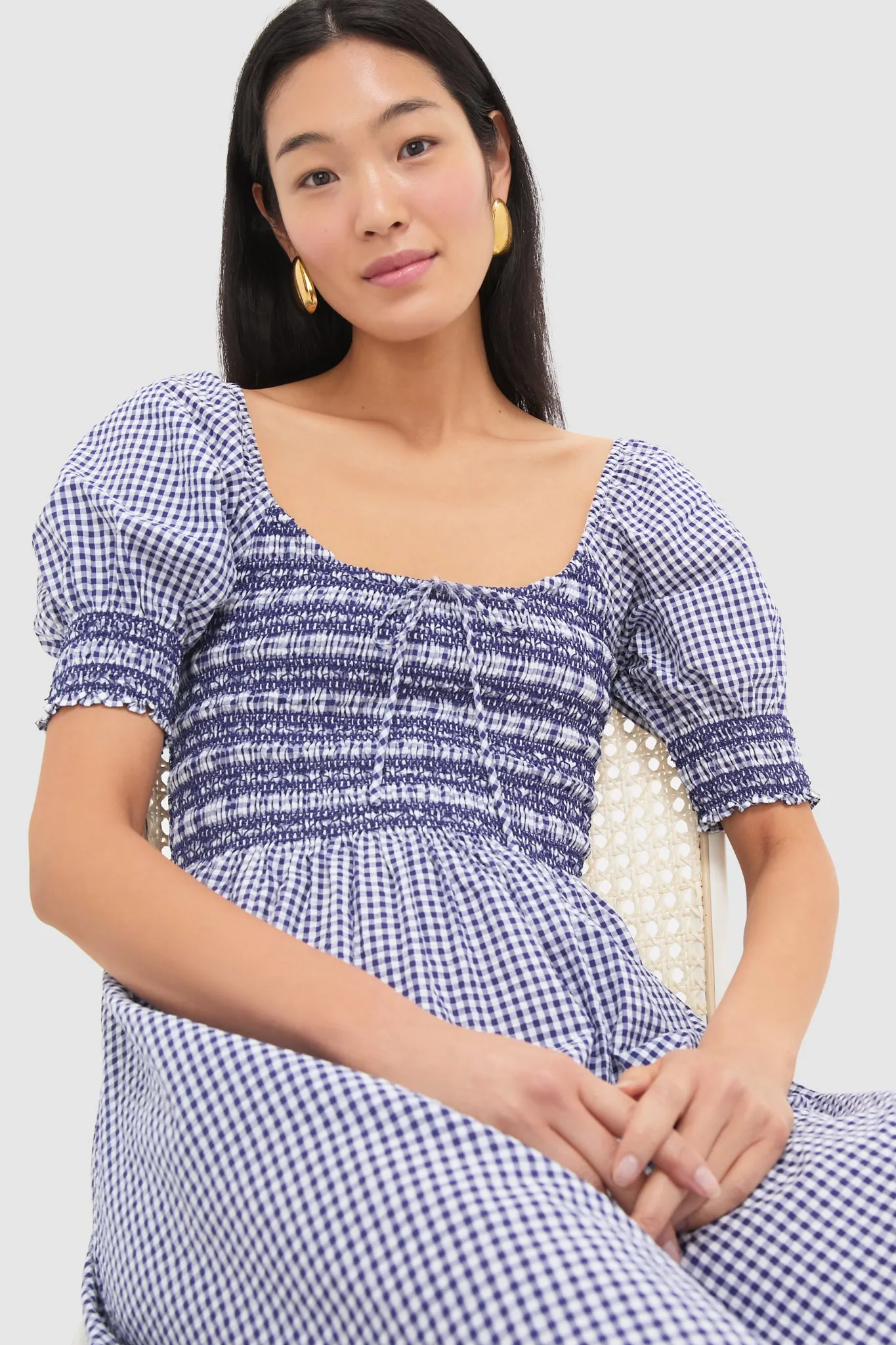 Navy Gingham Madeline Nap Dress sold by Tuckernuck product image thumbnail 5