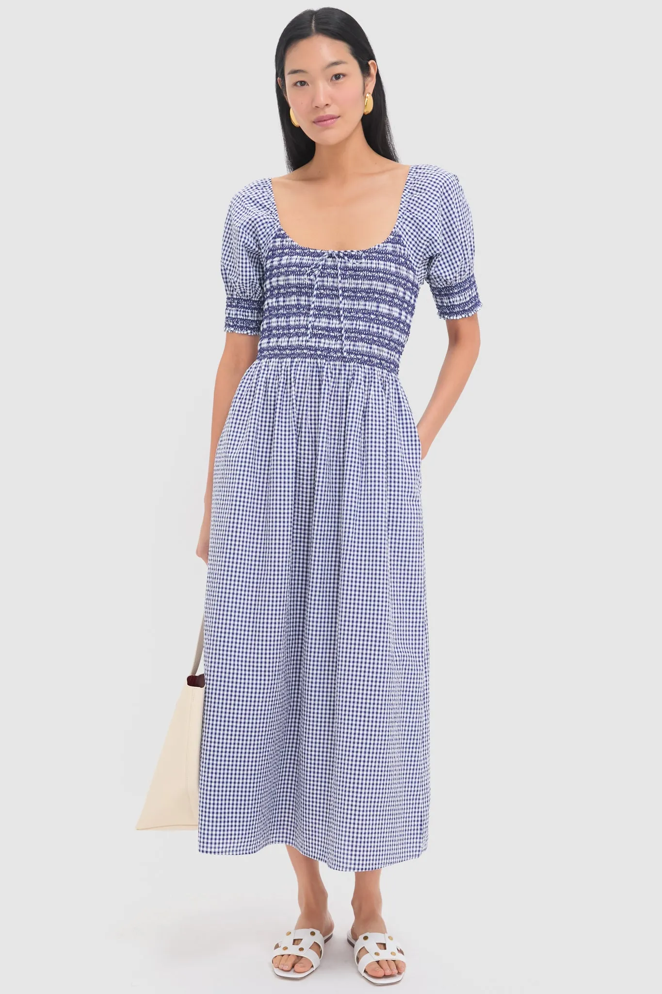 Navy Gingham Madeline Nap Dress sold by Tuckernuck product image thumbnail 2