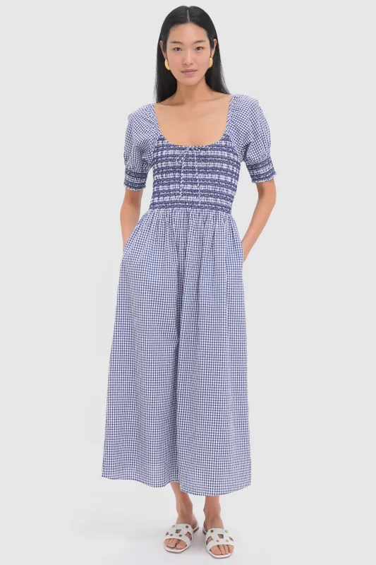Navy Gingham Madeline Nap Dress sold by Tuckernuck