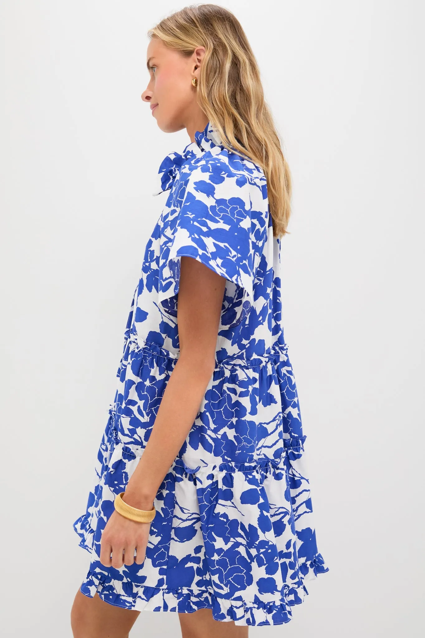 Blue & White Floral Thea Mini Dress sold by Tuckernuck product image thumbnail 3