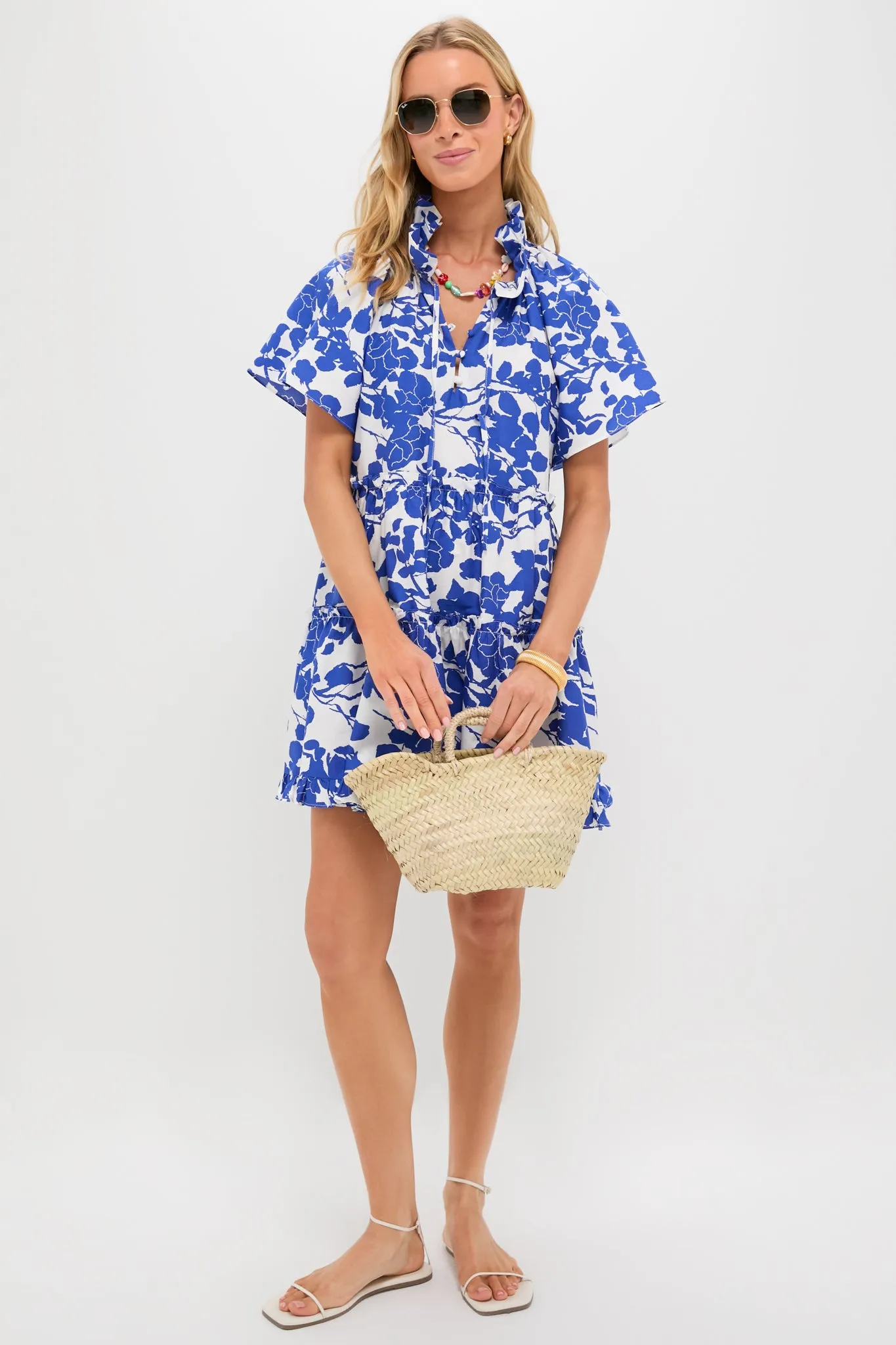 Blue & White Floral Thea Mini Dress sold by Tuckernuck product image thumbnail 2