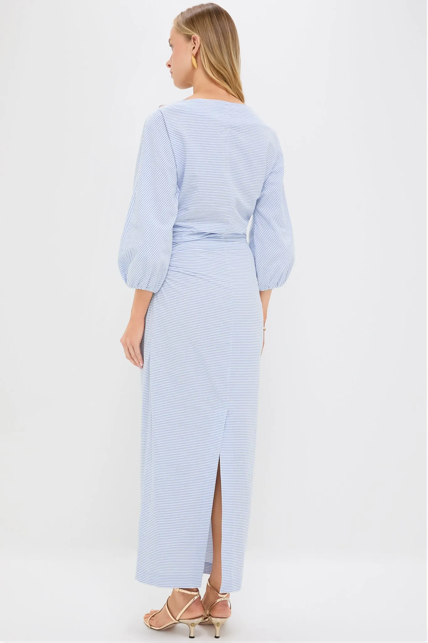 Blue and Ivory Seersucker Ezra Dress sold by Tuckernuck product image thumbnail 5