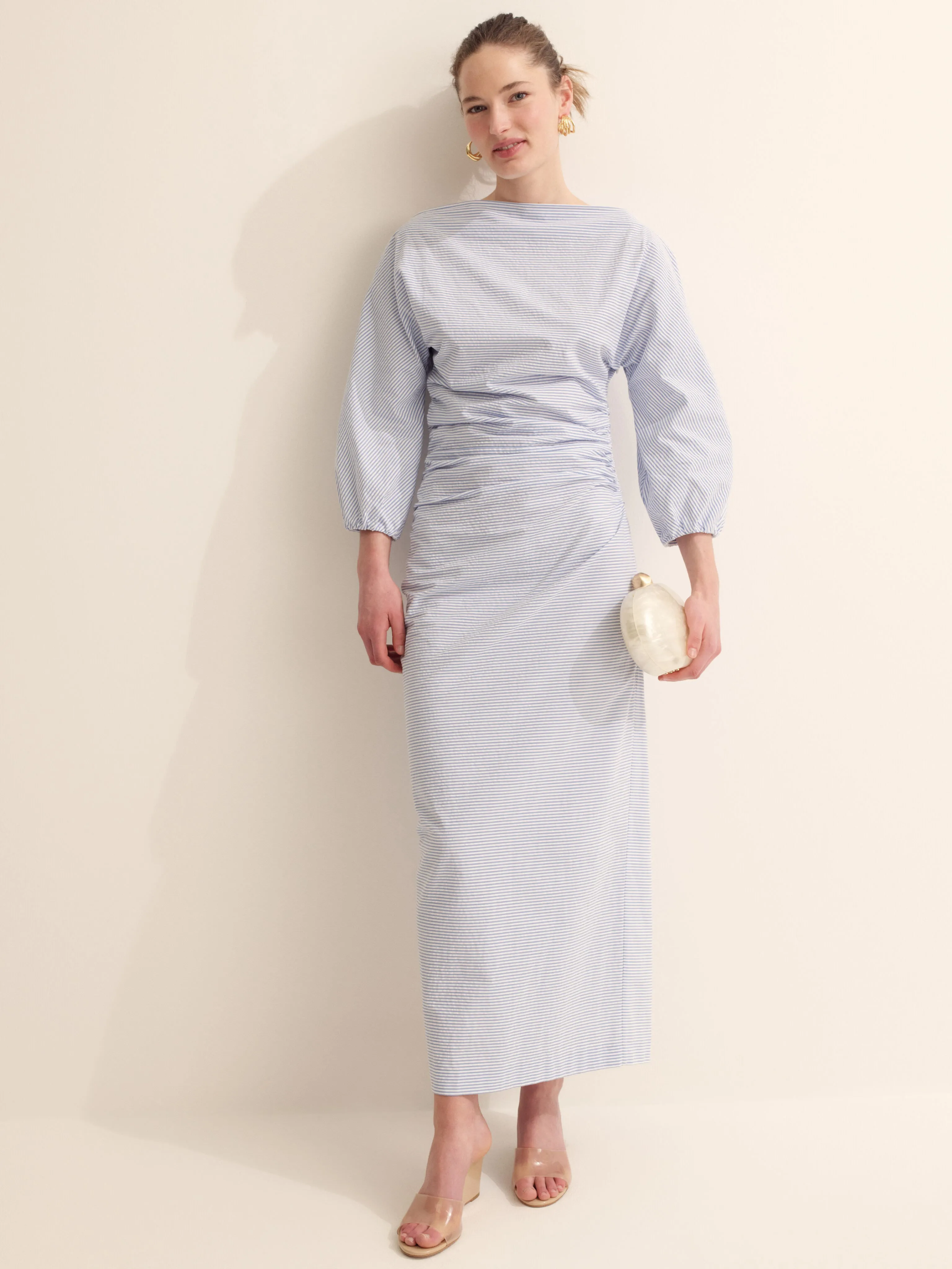 Blue and Ivory Seersucker Ezra Dress sold by Tuckernuck product image thumbnail 2