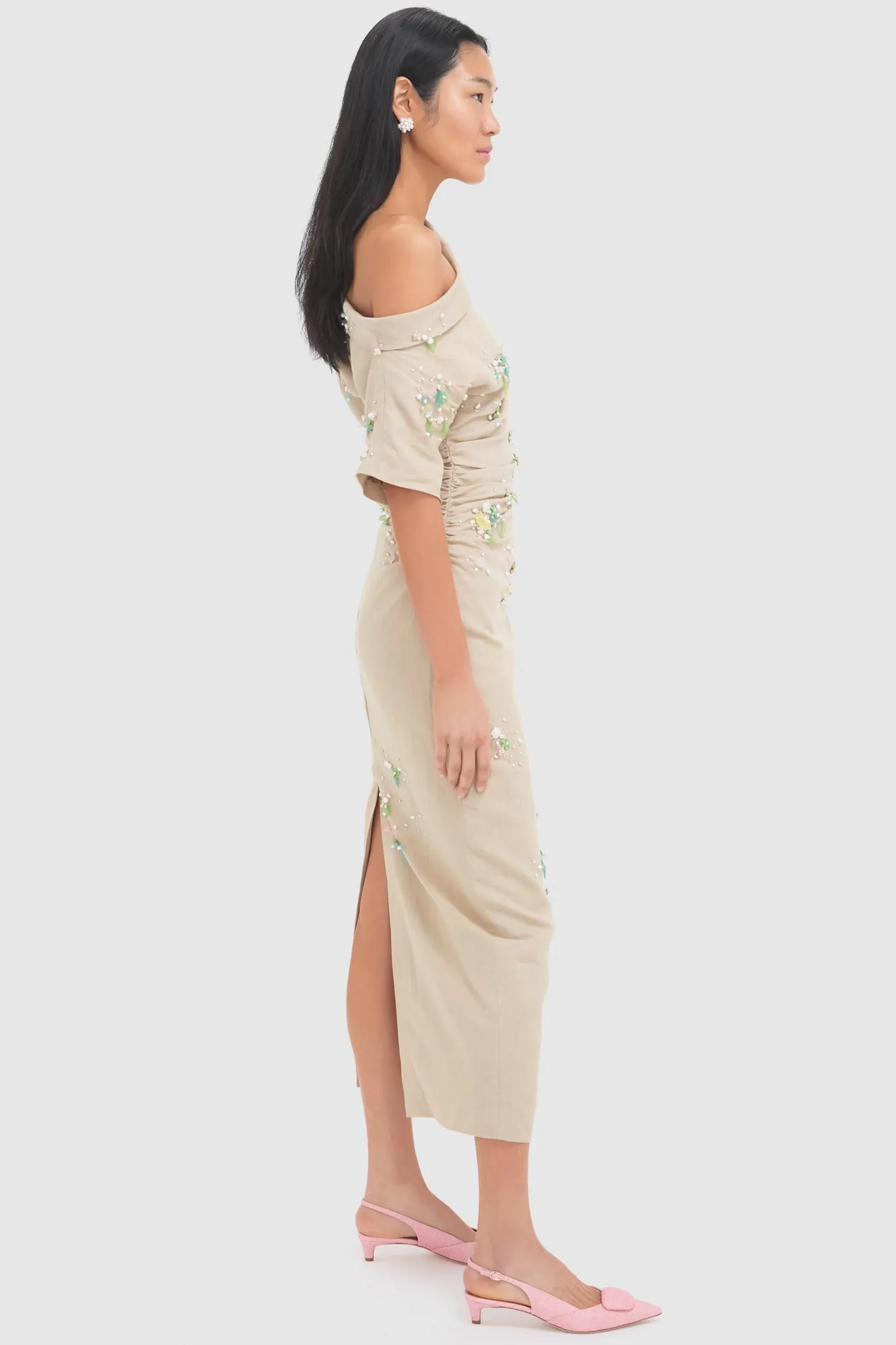Beige with Jewel Embroidery Bowery Dress sold by Tuckernuck product image thumbnail 3