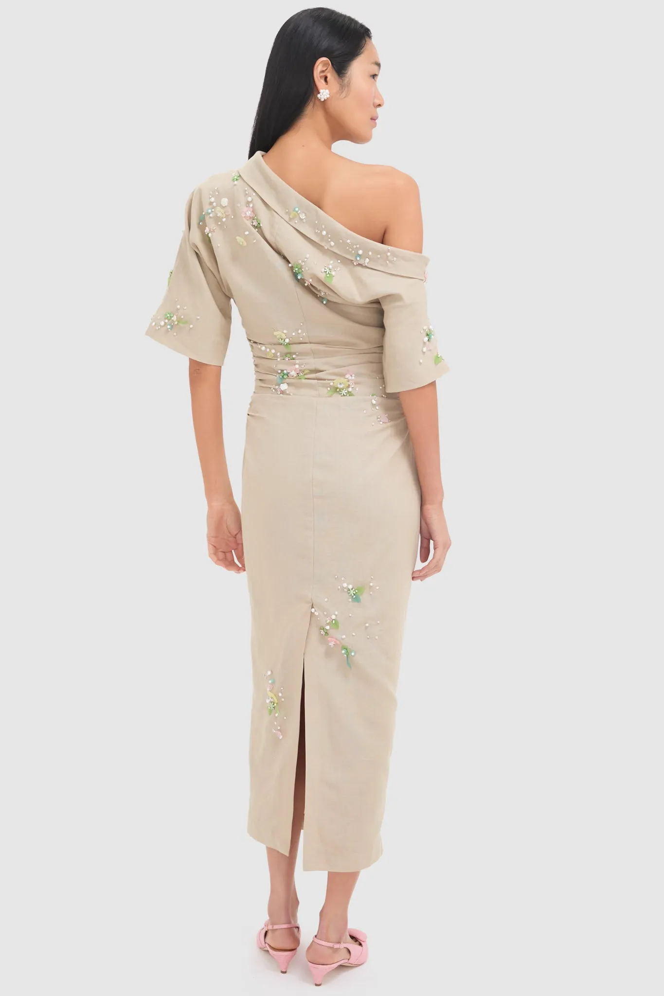 Beige with Jewel Embroidery Bowery Dress sold by Tuckernuck product image thumbnail 4