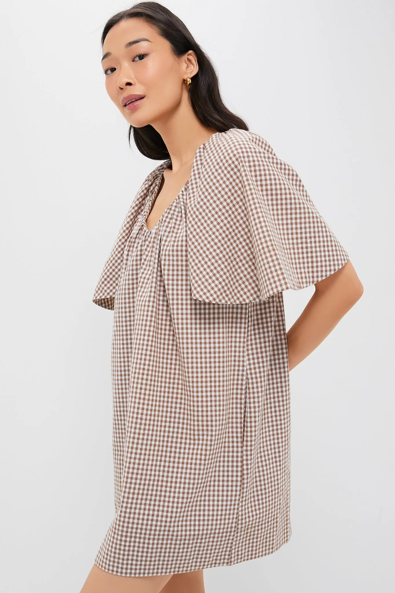 Mocha Cotton Gingham Finn Dress sold by Tuckernuck product image thumbnail 4