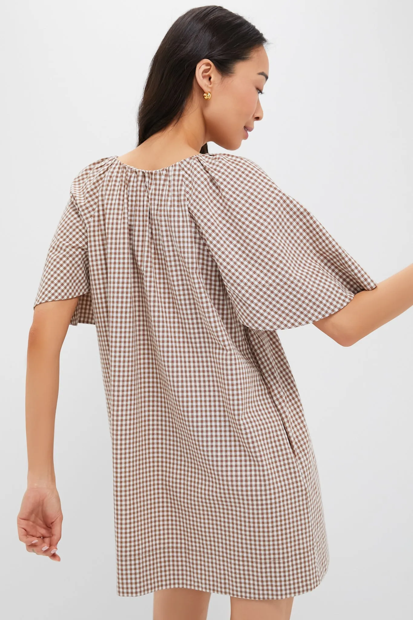 Mocha Cotton Gingham Finn Dress sold by Tuckernuck product image thumbnail 5