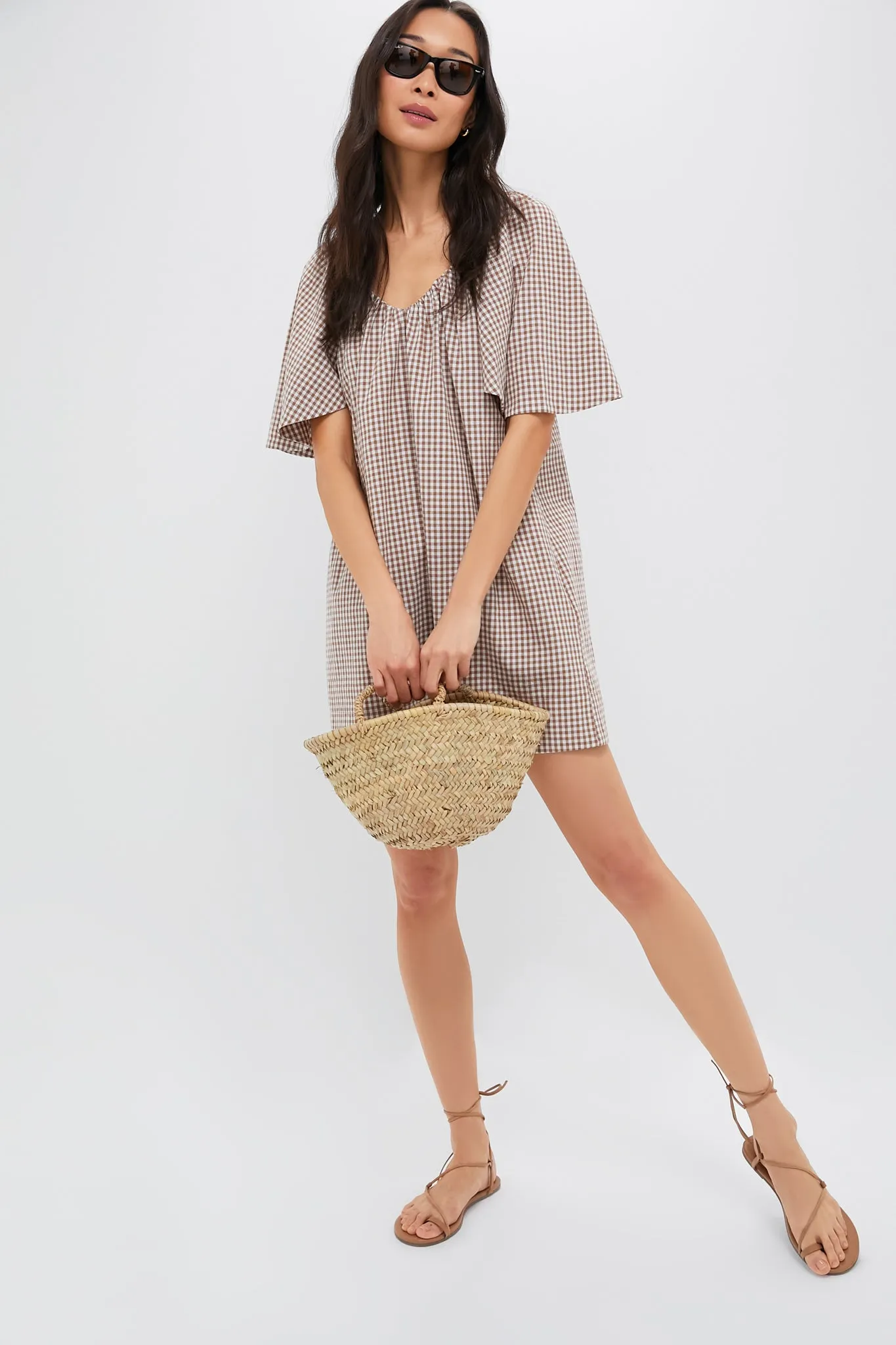 Mocha Cotton Gingham Finn Dress sold by Tuckernuck product image thumbnail 3