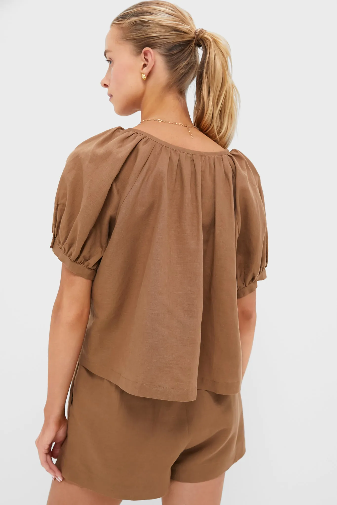Mocha Cotton Linen Tully Top sold by Tuckernuck product image thumbnail 5