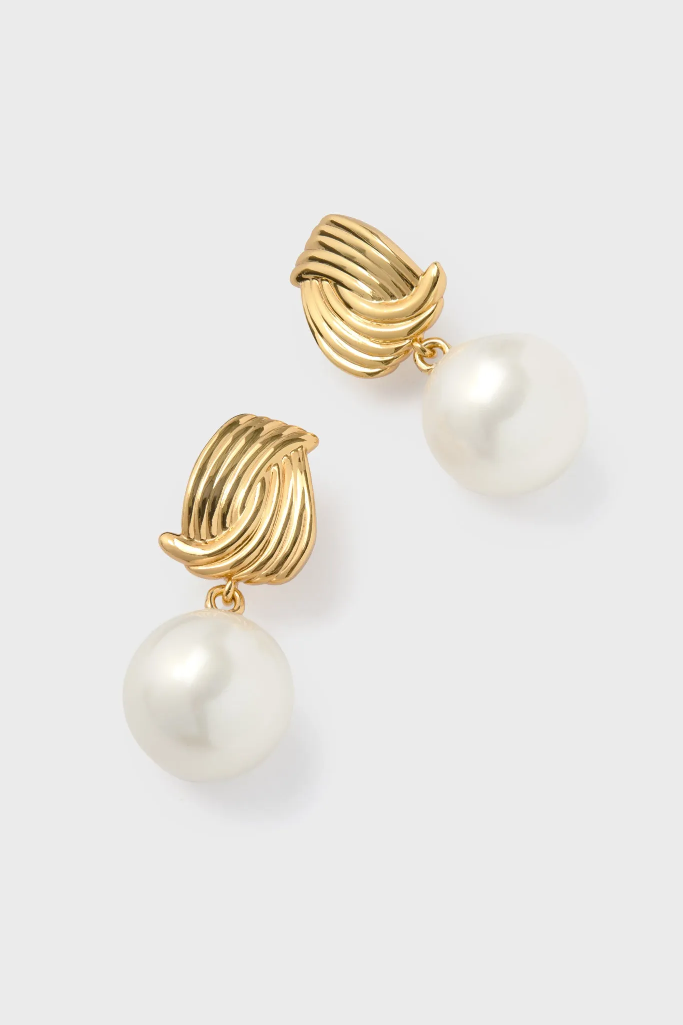 Gold and Pearl Catalina Earrings sold by Tuckernuck product image thumbnail 4