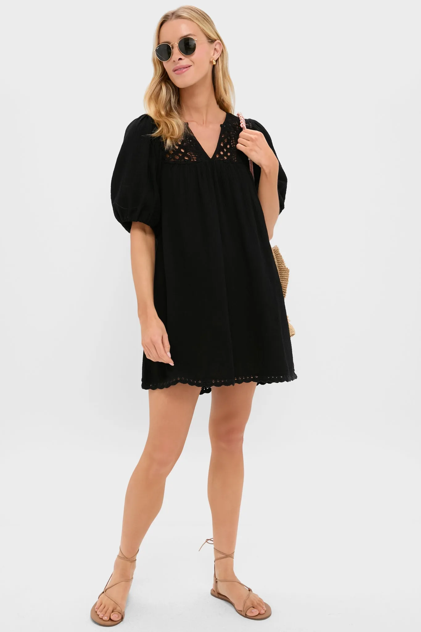 Black Crochet Diana Mini Dress sold by Tuckernuck product image thumbnail 2