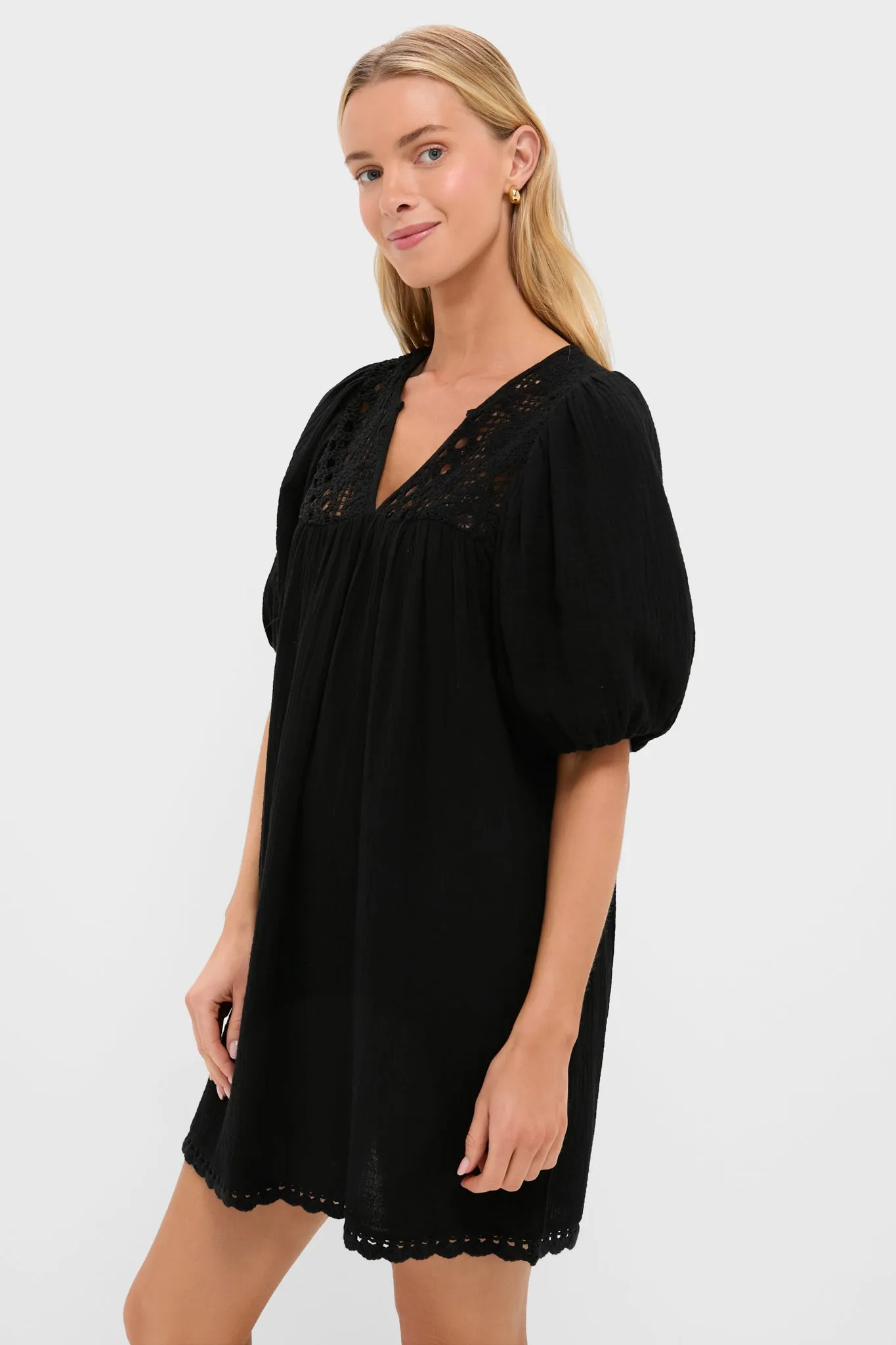 Black Crochet Diana Mini Dress sold by Tuckernuck product image thumbnail 3