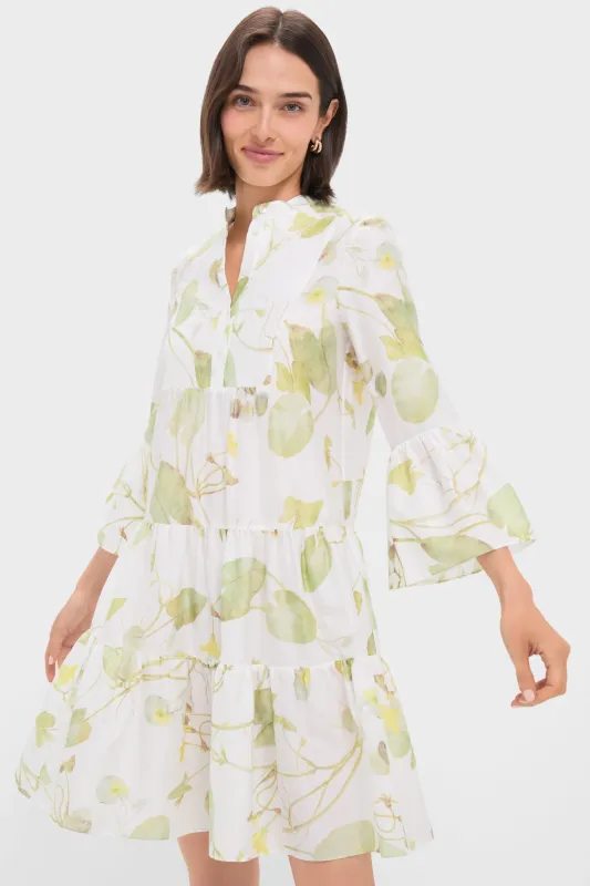Lilypad Vine White Tiered Hem Mini Dress sold by Tuckernuck