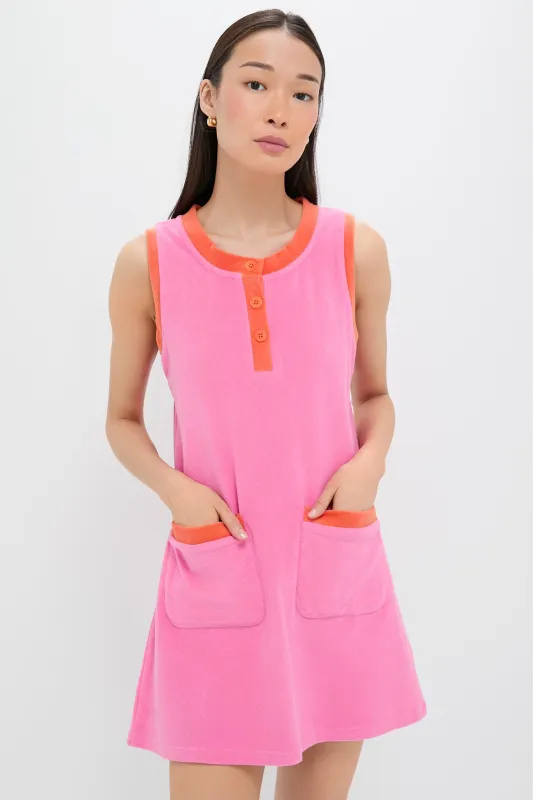 Pink and Tangerine Terrycloth Palermo Coverup sold by Tuckernuck