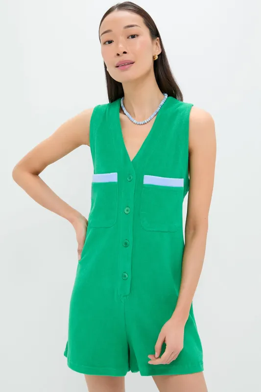 Green Terrycloth Myla Romper Coverup sold by Tuckernuck