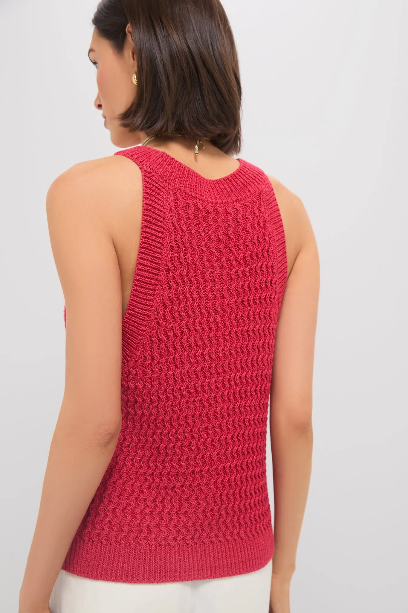 Red Jhayna Knit Crochet Halter Top sold by Tuckernuck product image thumbnail 4
