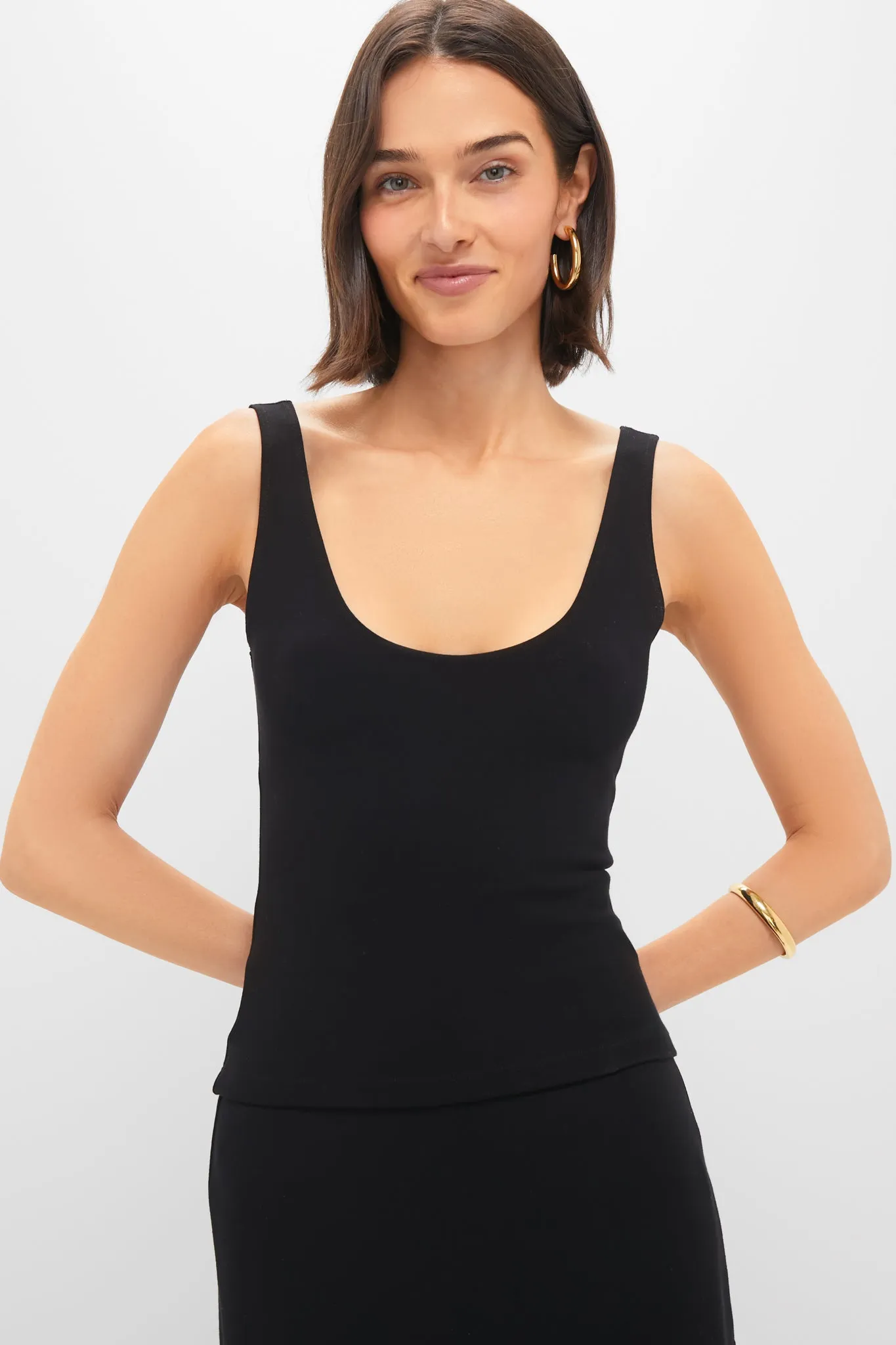 Black Rio Scoop Neck Tank sold by Tuckernuck