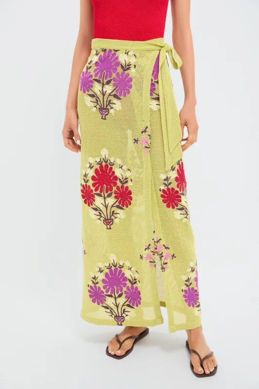 Chartreuse Eden Wrap Skirt sold by Tuckernuck
