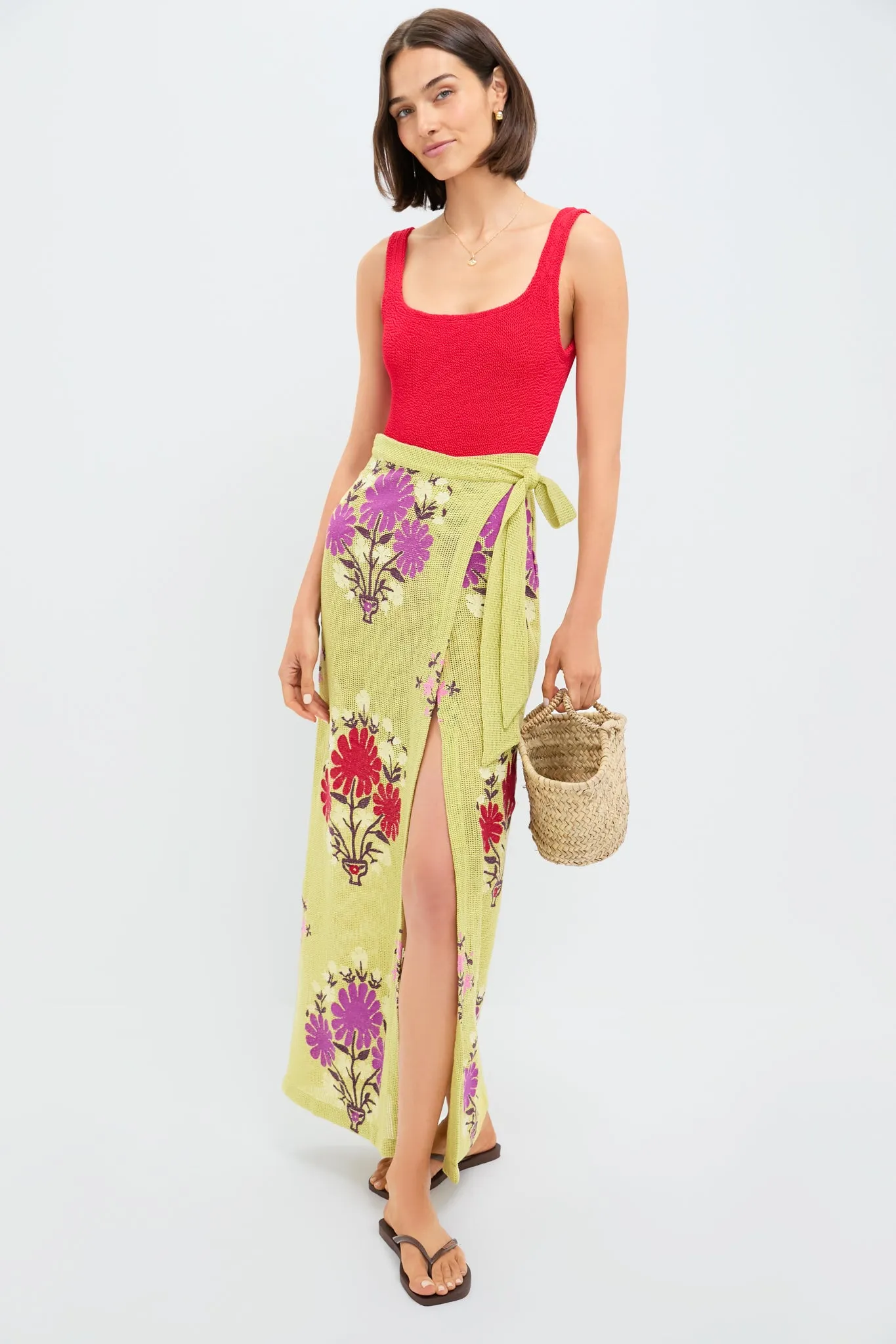 Chartreuse Eden Wrap Skirt sold by Tuckernuck product image thumbnail 2