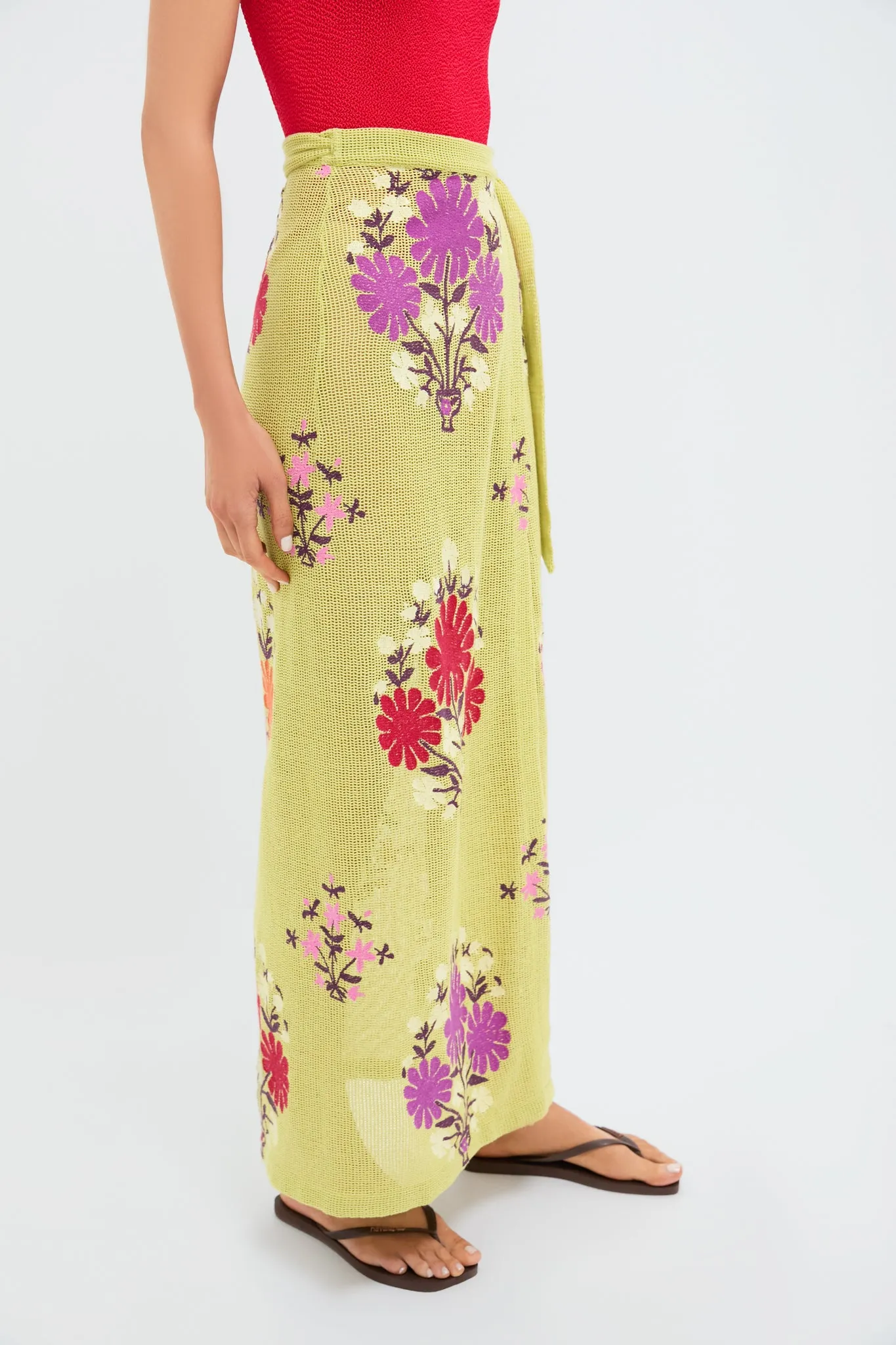 Chartreuse Eden Wrap Skirt sold by Tuckernuck product image thumbnail 3