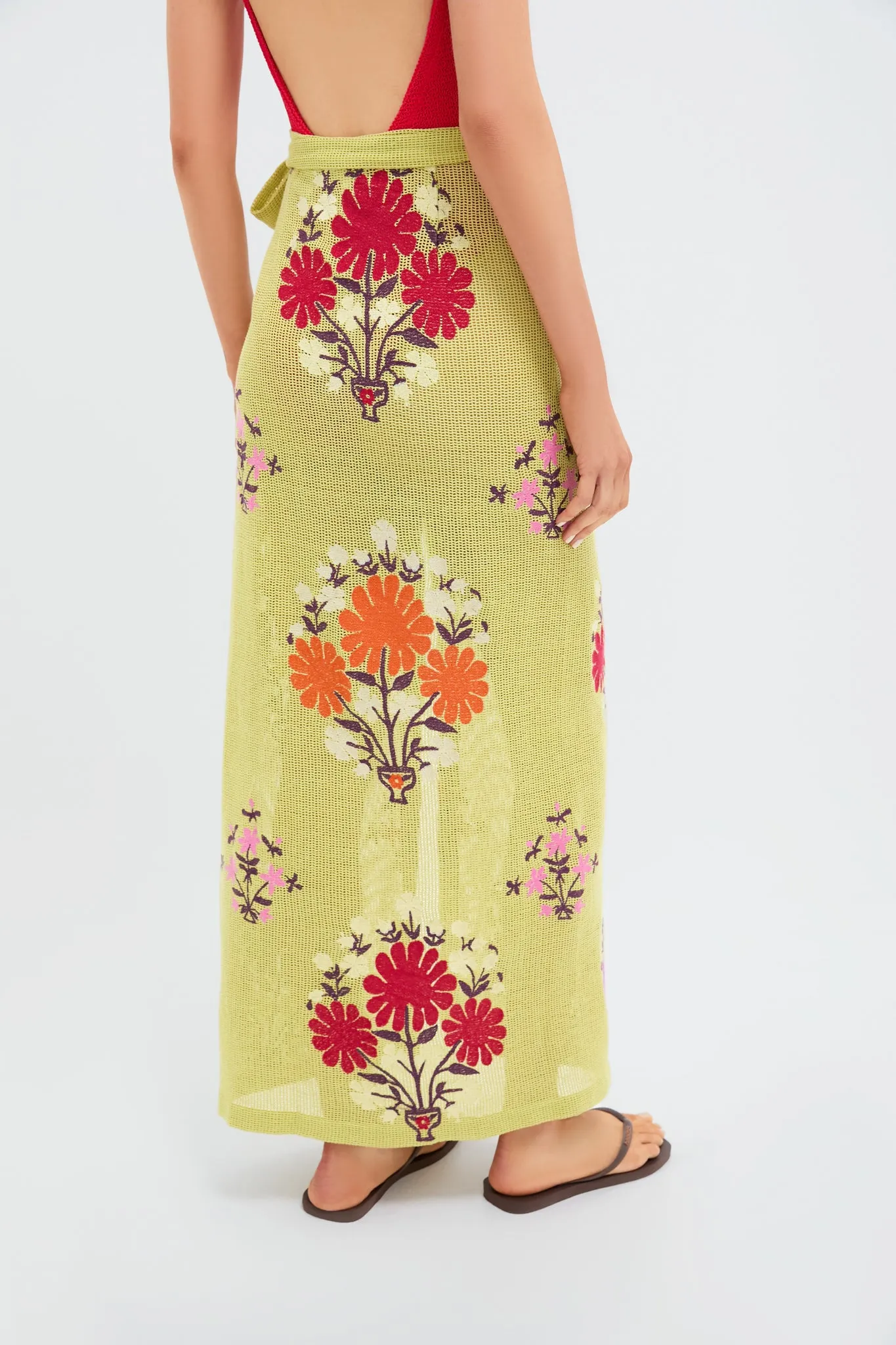 Chartreuse Eden Wrap Skirt sold by Tuckernuck product image thumbnail 4