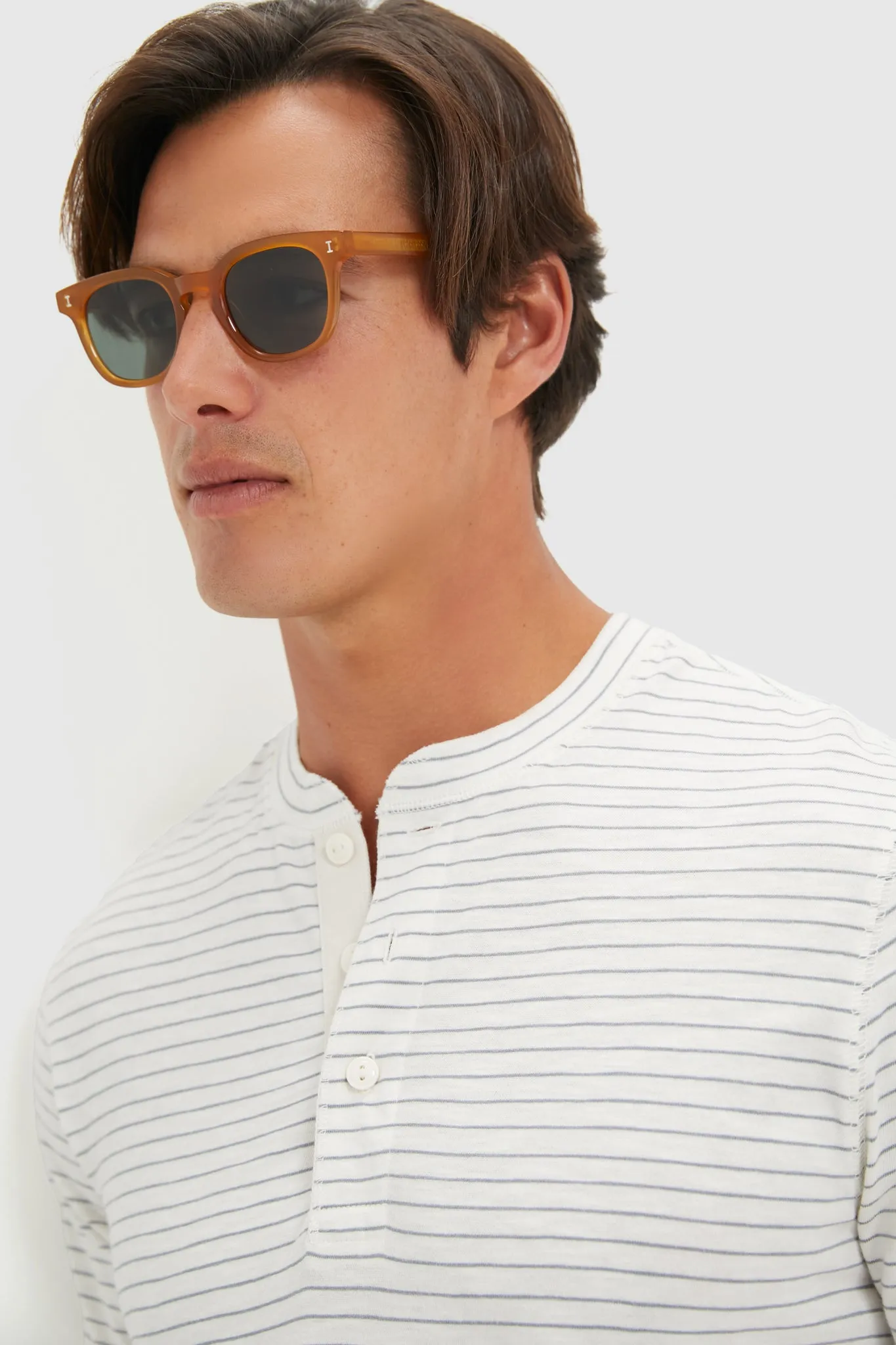 Cream Flint Stripe Short Sleeve Sunwashed Henley sold by Tuckernuck product image thumbnail 5