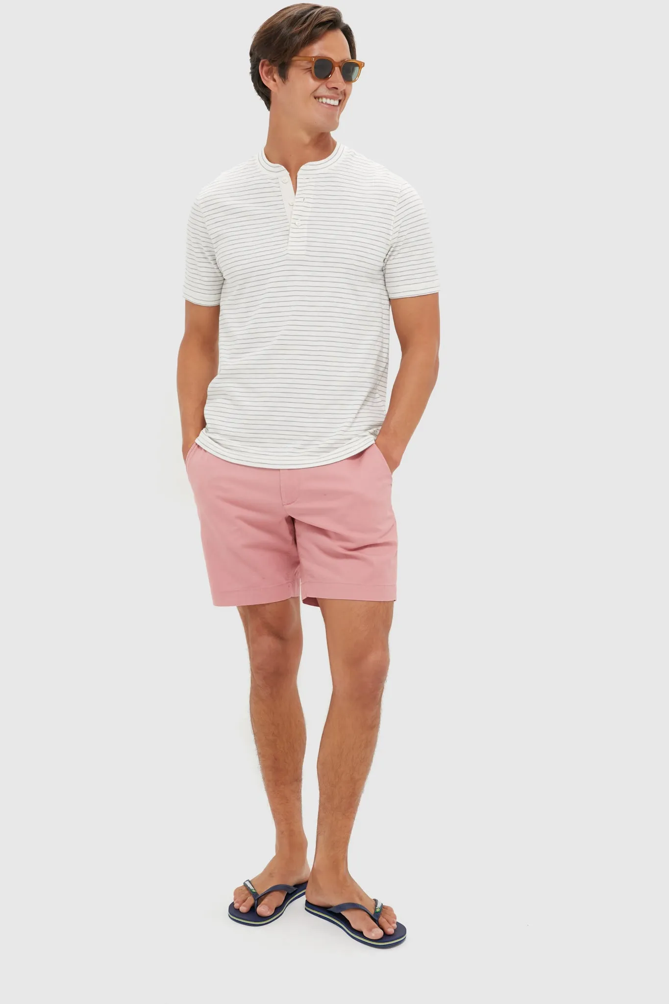 Cream Flint Stripe Short Sleeve Sunwashed Henley sold by Tuckernuck product image thumbnail 2