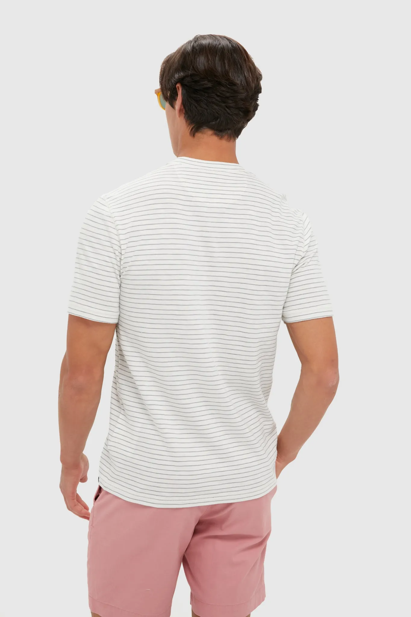 Cream Flint Stripe Short Sleeve Sunwashed Henley sold by Tuckernuck product image thumbnail 4