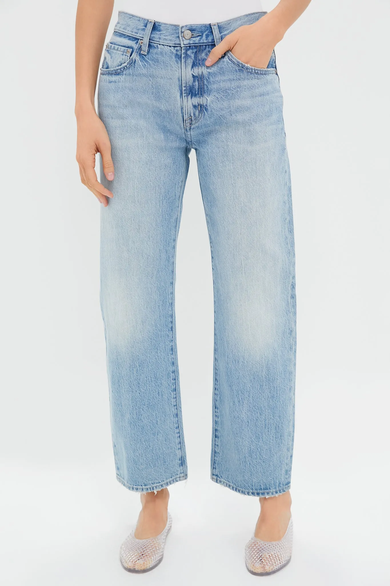 Athens Lexi Mid Rise Bowed Straight sold by Tuckernuck