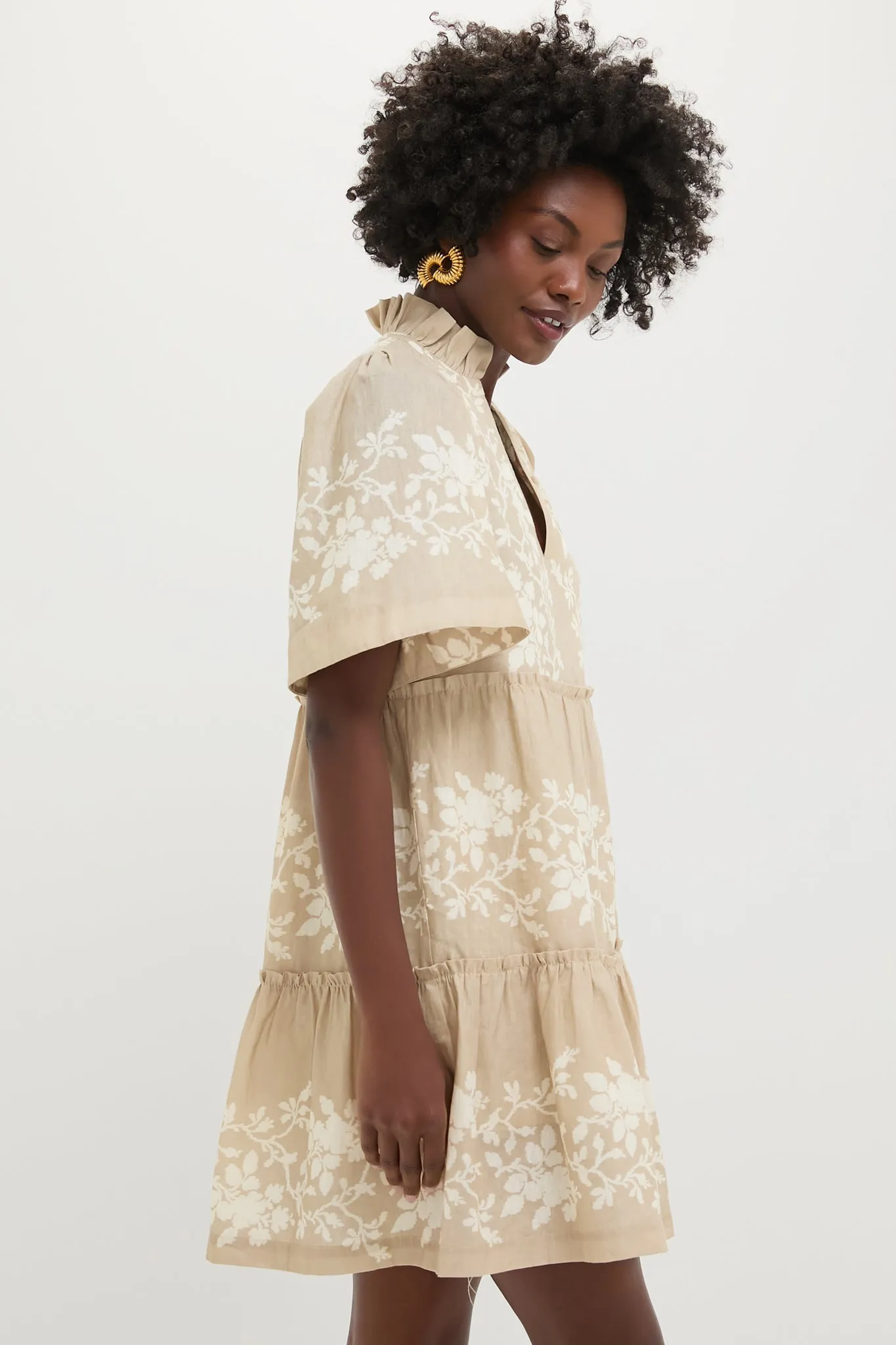 Sand Floral Stripe Crawford Dress sold by Tuckernuck product image thumbnail 3