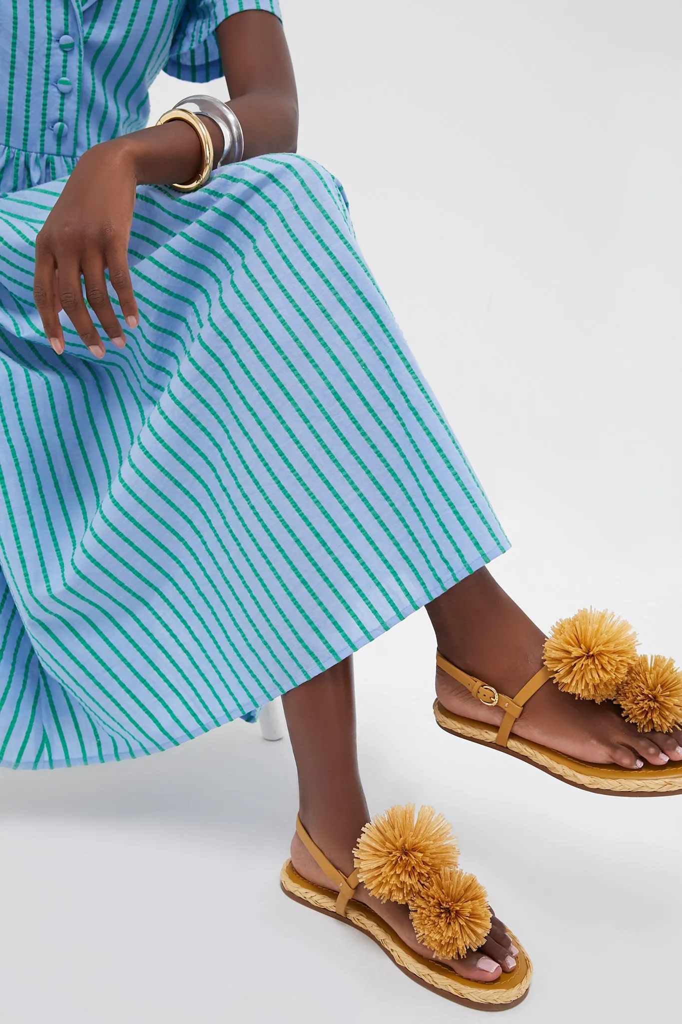 Delphinium Seersucker Shawl Collar Adelaide Dress sold by Tuckernuck product image thumbnail 5