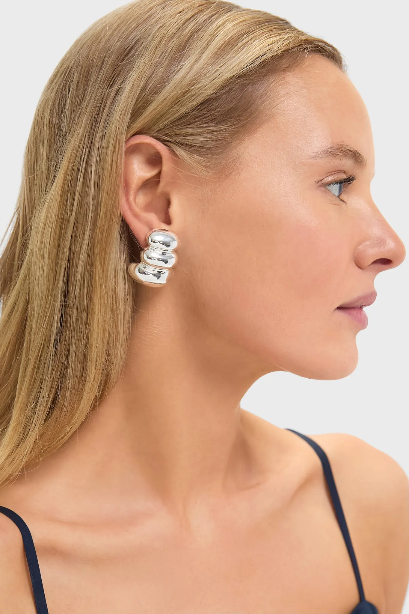 High Polish Silver Non-Stop Earrings sold by Tuckernuck product image thumbnail 3
