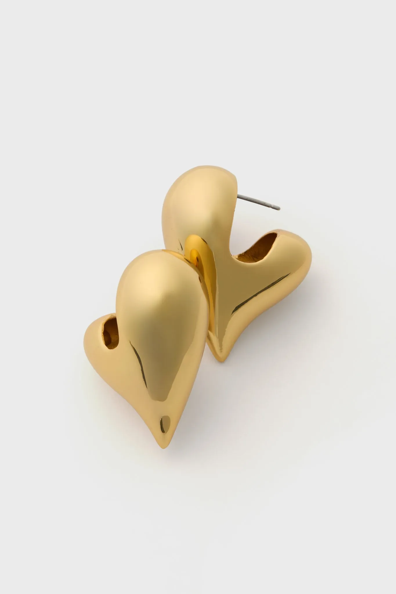 High Polish Gold Art Heart Earrings sold by Tuckernuck product image thumbnail 5