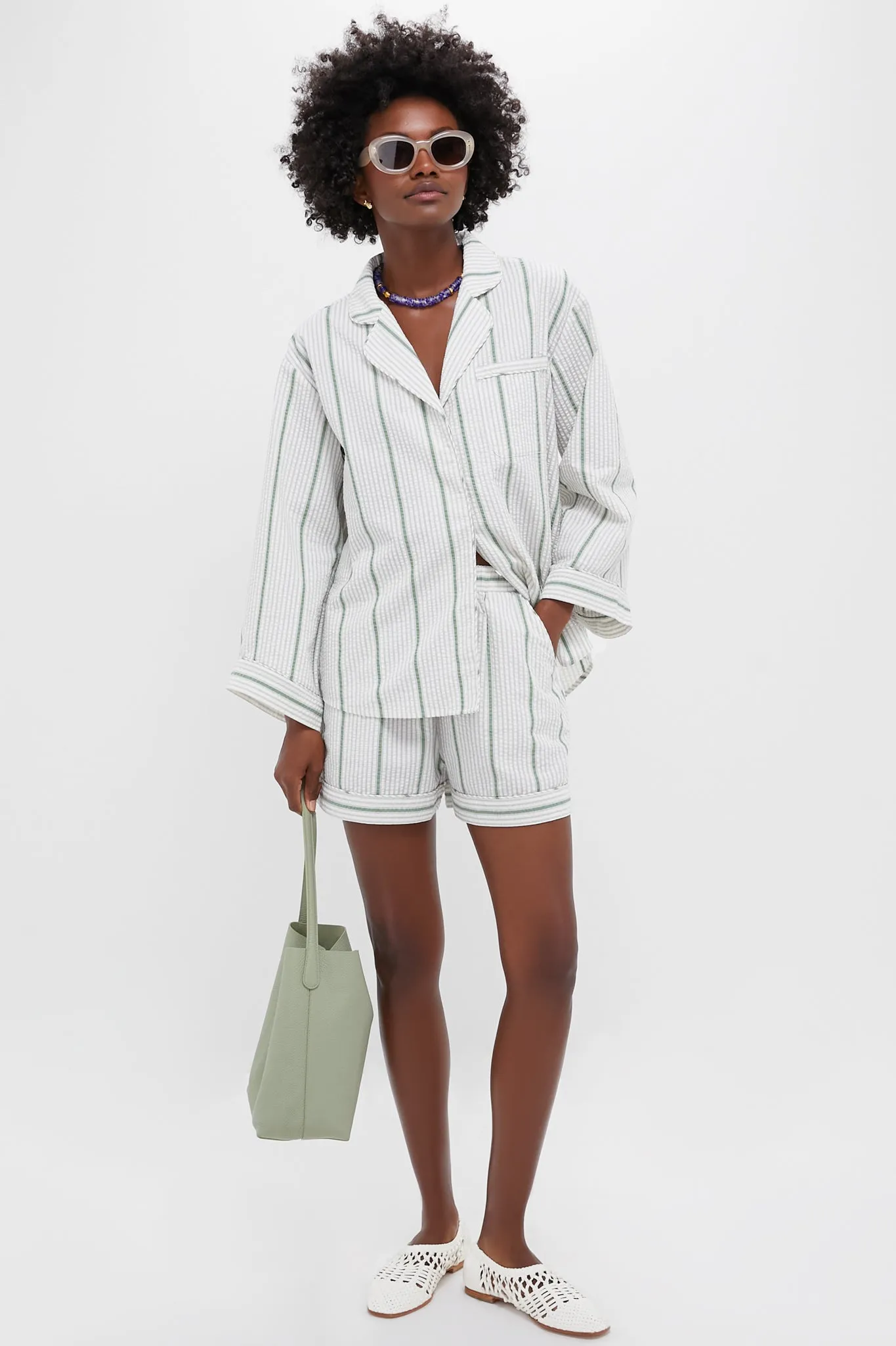 Mondego Stripe Seersucker Reya Top sold by Tuckernuck product image thumbnail 2