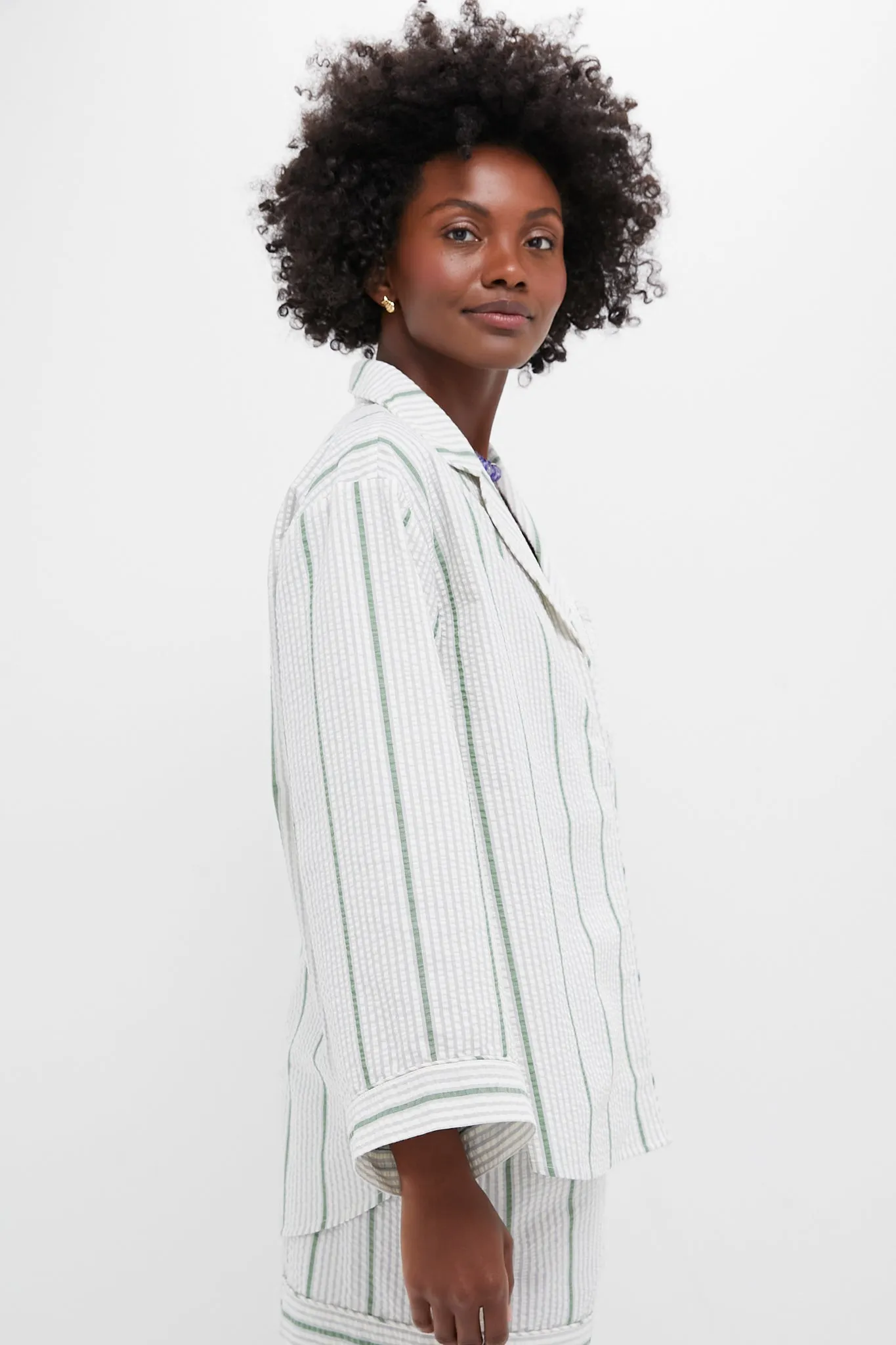 Mondego Stripe Seersucker Reya Top sold by Tuckernuck product image thumbnail 3