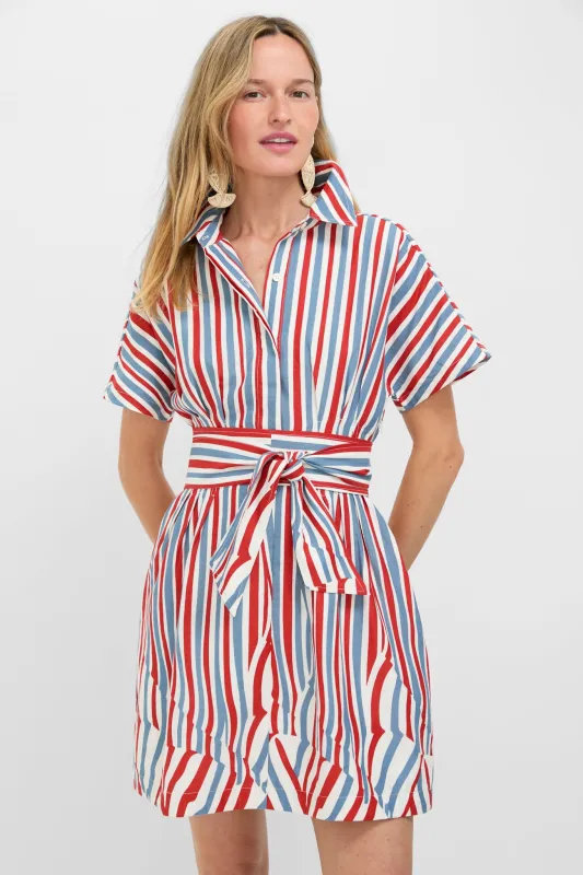 chinese dress ladies Callie Linen Short Dress-Navy main image 0