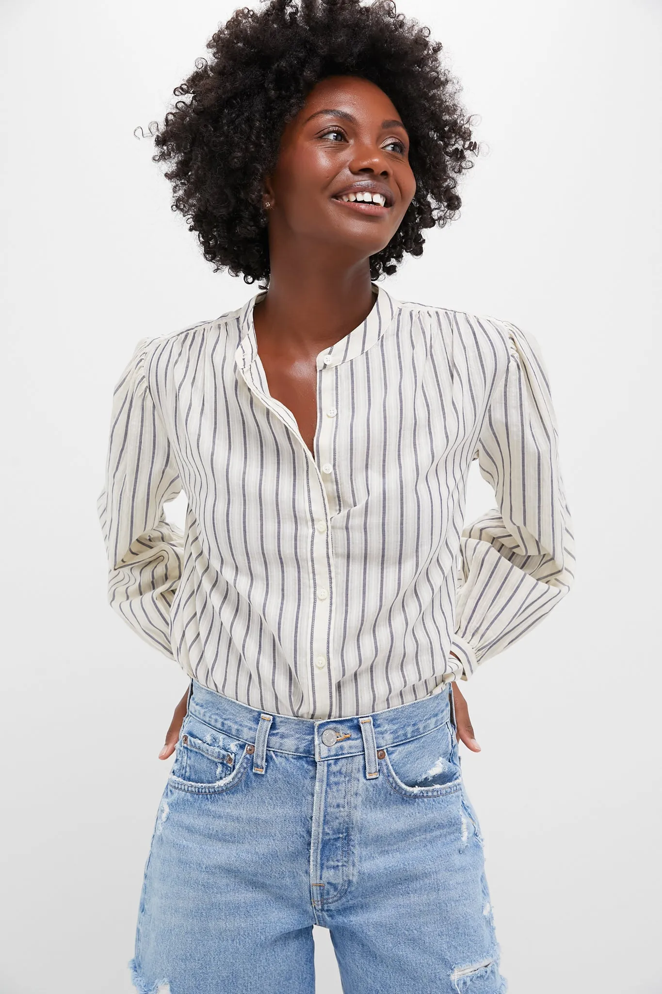 Natural and Blue Ali Top sold by Tuckernuck