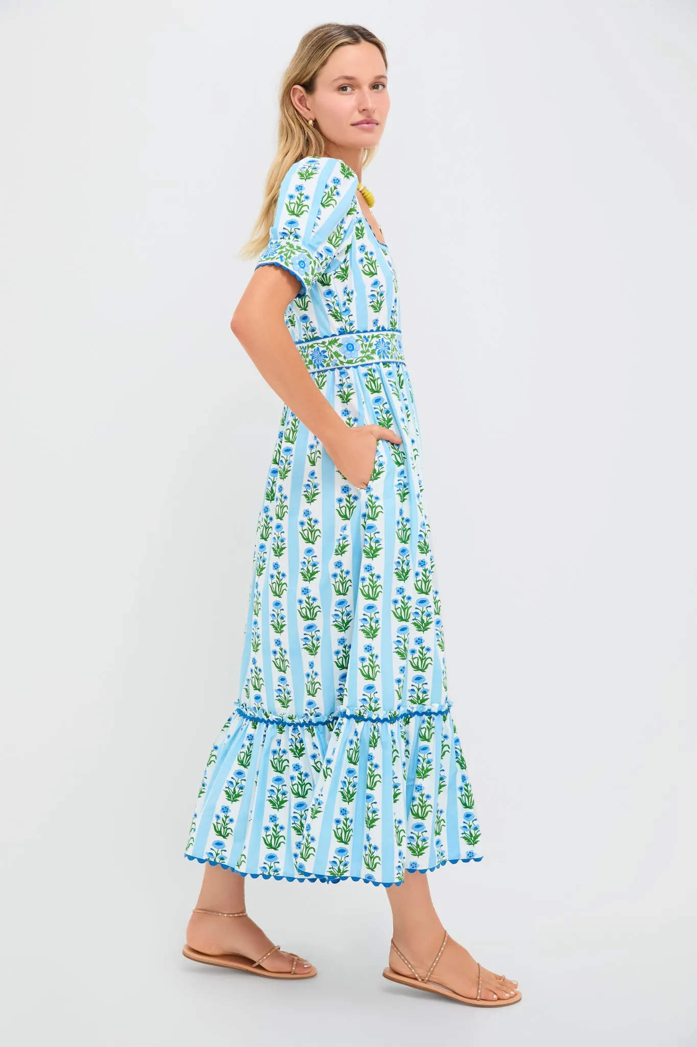 Sky Lily Stripe Evelyn Dress sold by Tuckernuck product image thumbnail 3