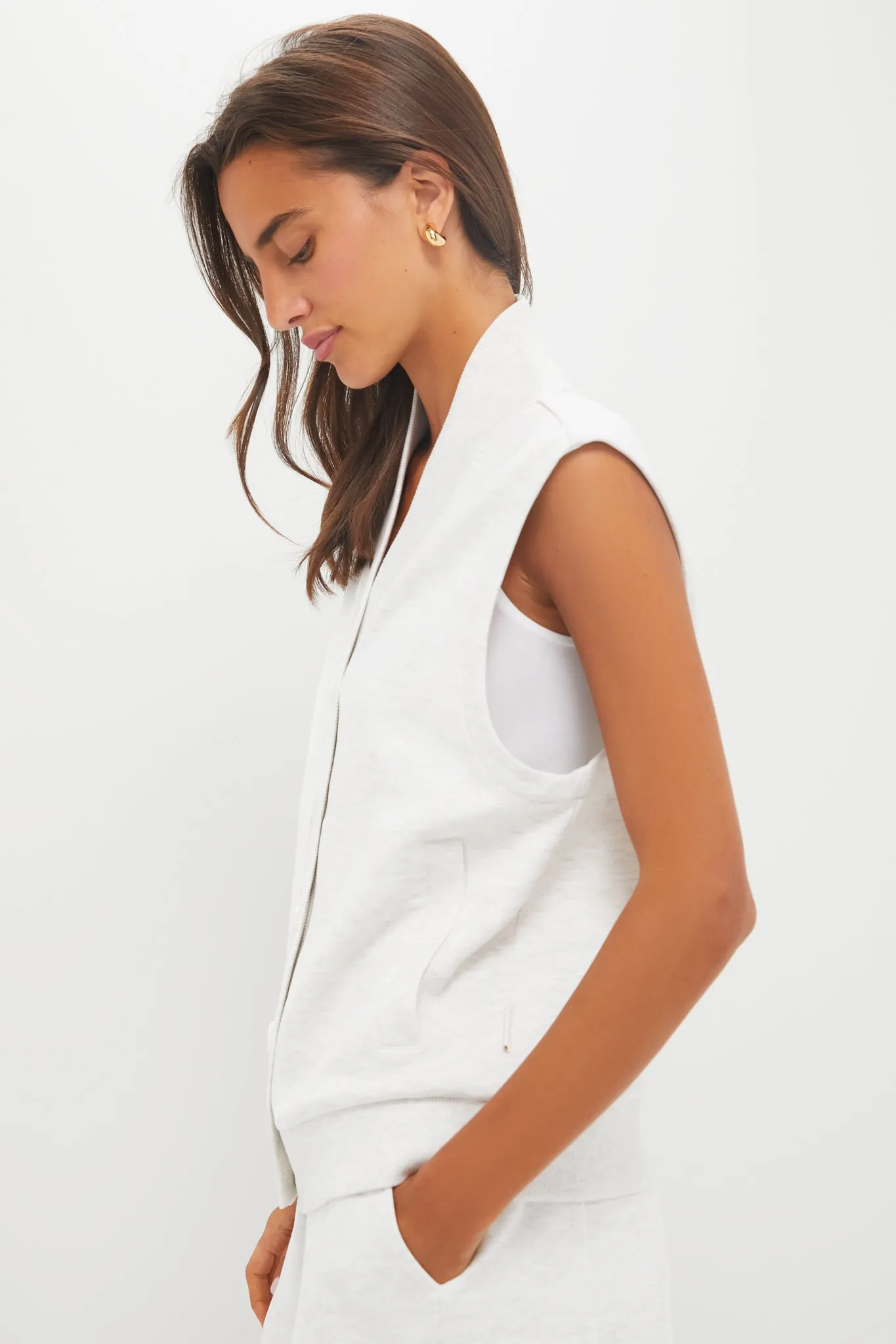 Ivory Marl Vicky Button Gilet sold by Tuckernuck product image thumbnail 3