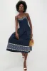 Navy High Tide Embroidered Stripe Gabriella Dress sold by Tuckernuck