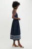 Navy High Tide Embroidered Stripe Gabriella Dress sold by Tuckernuck