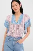 Salmon Teal Printed Angel Top sold by Tuckernuck