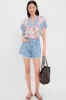 Salmon Teal Printed Angel Top sold by Tuckernuck