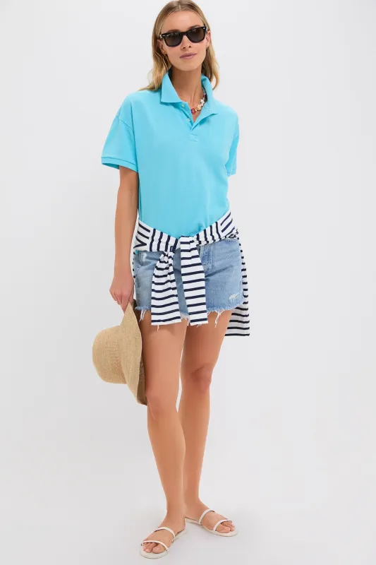 Aqua Pique Holmes Boyfriend Polo sold by Tuckernuck